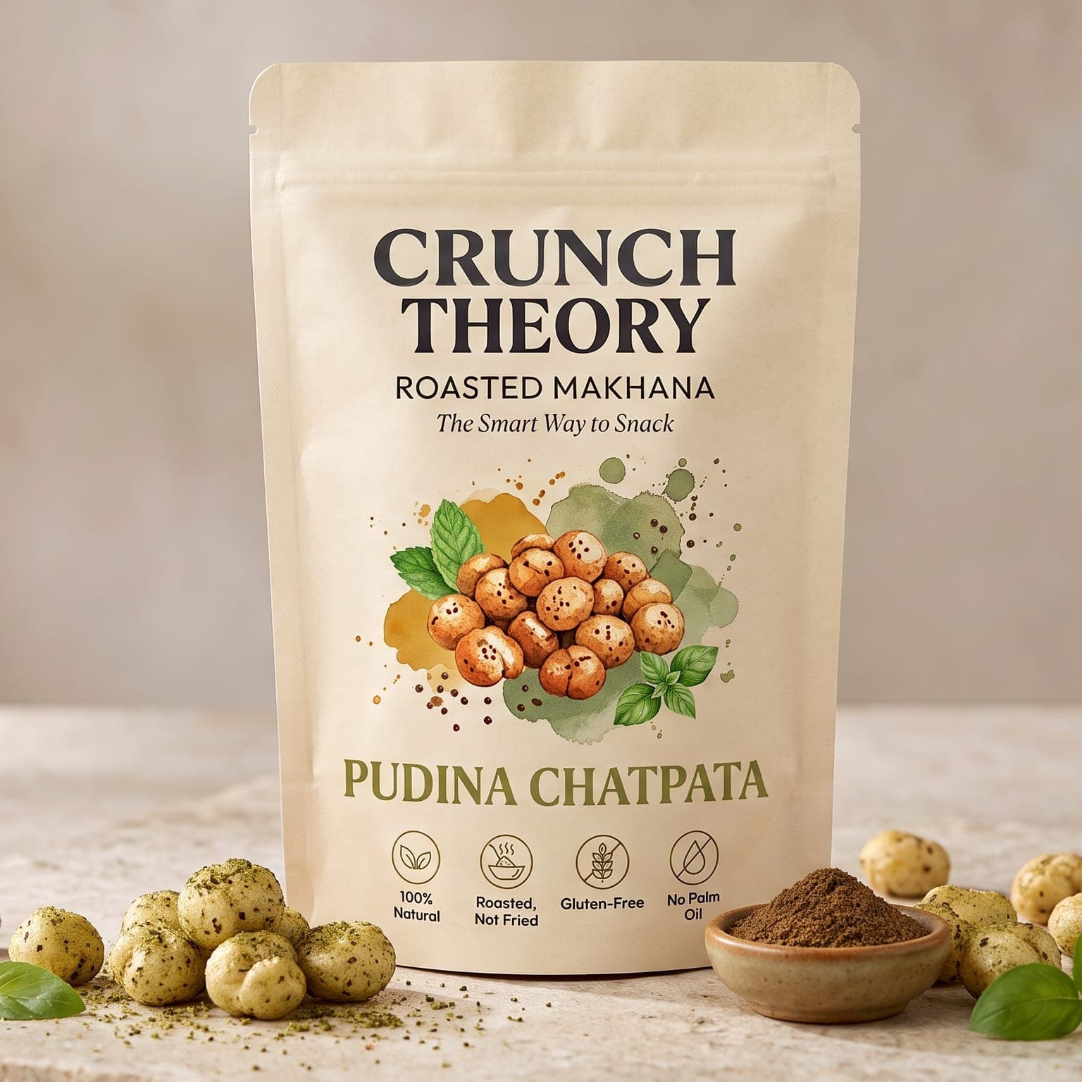 Crunch Theory Pudina Chatpata roasted makhana pouch